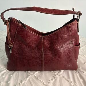 Fossil Burgundy Leather Shoulder Bag